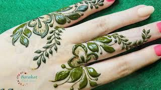 Beautiful Arabic Henna Design || Simple Floral Henna Mehndi Design || Barakat Henna