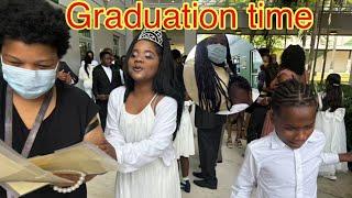 Reda and  Antione graduation and school Vlog  woo hoo ￼￼ they are now in junior high￼