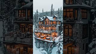 Stunning Victorian Mansion on a Snowy Mountain – A Breathtaking Winter Escape! #modernexterior