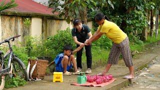 harvesting dragon fruit to sell, Tung's mother caught him while he was with Ly - Daily Life