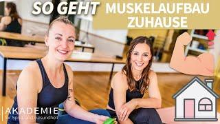 Mit diesem Home Workout gelingt der Muskelaufbau zuhause – Anfängern UND Fortgeschrittenen.