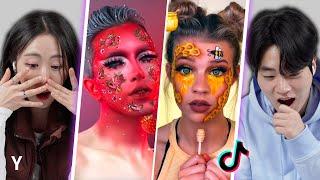 틱톡 ‘Emoji Makeup’ 챌린지를 처음 본 한국인 남녀의 반응 | Y