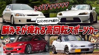 【サウンド付き】楽しさ麻薬級!!?エンジンを高回転までぶん回せる国産スポーツカー8選【ゆっくり解説】