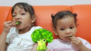 vlog balita lucu makan sayur  sayur brokoli Risya Family