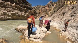 In the hot season, Iranian nomads take shelter at the foot of the mountains