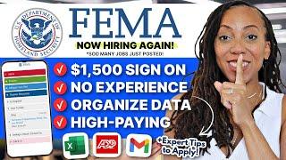 FEMA is Hiring!  | Get Paid $65.10/hr | No Experience, High-Paying FEMA Work From Home Jobs, More!