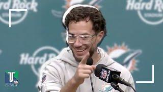 Mike McDaniel BRINGS daughter to presser, AVOIDING tough questions after Dolphins BEAT Patriots