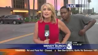 racist News reporter shits herself after black man scares her