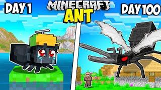 I Survived 100 Days as an ANT in Minecraft