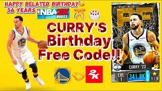 !!! Stephen Curry’s birthday Free Code !!!  Nba 2K mobile