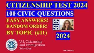 2024 Random 100 Civics Questions and Answers by Topic: U S  Citizenship Interview | Slow Easy Answer