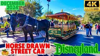 Disneyland Main Street Vehicles-Ride on the Horse Drawn Street Car in Disneyland December 2024 [4K]