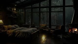 Cozy Rainy Evening ️️ Fireplace Ambience for Relaxation