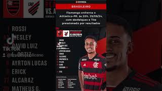 Flamengo enfrenta o Athletico-PR, às 20h, 29/09/24, com desfalques e Tite pressionado por resultados