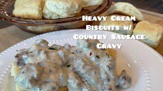 Biscuits and Gravy | Country Sausage Gravy with 2 Ingredient Biscuits