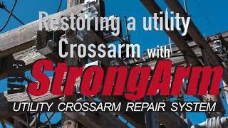 Repair split wooden utility crossarms with StrongArm (product of GRA Services, makers of SecureSet)