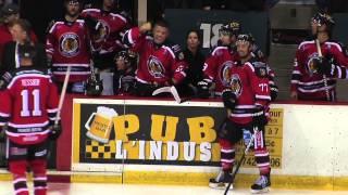 Christian jumps Jon Mirasty Combat de LNAH Valleyfield Vs Sorel October 11th 2013