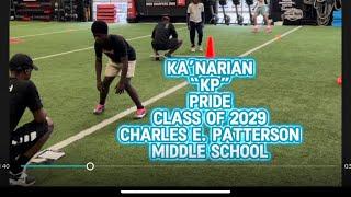 Ka’Narian “KP” Pride C/O 2029 Charles E Patterson Middle School D1 TRAINING, Waco Tx