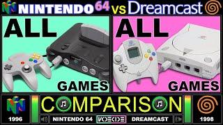 Shared All Games (Nintendo 64 vs Dreamcast) Side by Side Comparison | VCDECIDE