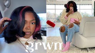 GRWM | flat iron curls + styling pink boots | Blake Jael