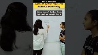 Subtract Mentally from 1000 in 2 sec. #Maths Tricks for Fast Calculation #Subtraction #shortsfeed