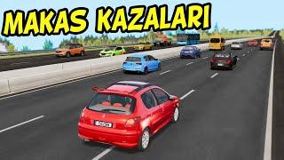 MAKAS ATARKEN KAZA YAPTIM // PEUGEOT 206 // ARAÇ PERT // BeamNG.drive