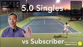 USTA 5.0 Singles vs Subscriber | Tennis Highlights by SwingVision