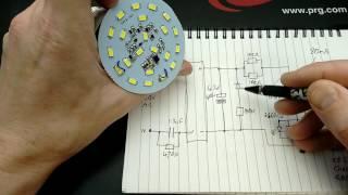 Inside an "intelligent" emergency lamp with schematic.