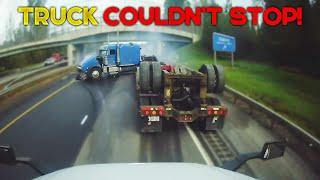 AMERICAN TRUCK DRIVERS DASH CAMERAS | Car With No Brain, Blows Tire On Curb, Merge On Shoulder! #275