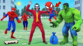 team spider man vs bad guy joker ► Joker kidnaps kid Spiderman to Hulk - funny horror animation