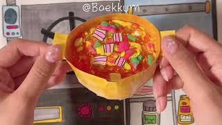 [paperdiy] Making Soup‍ with Slime & Clay! 슬라임과 클레이로 스프 만들기 ASMR