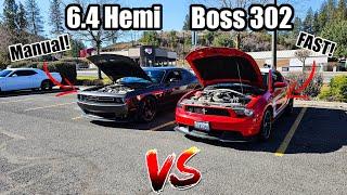 MANUAL CHALLENGER SCATPACK CALLS OUT BOSS 302 TO RACE!