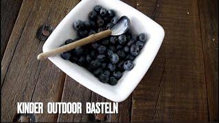 Kinder Outdoor basteln: Muschellöffel