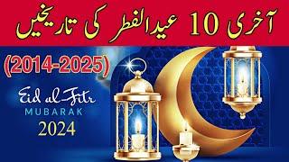 Eid ul Fitar Dates 2015 to 2025 | 2024 Eid ul Fitar Date | Eid ul Fitar 2025 Date. @drinfotainer