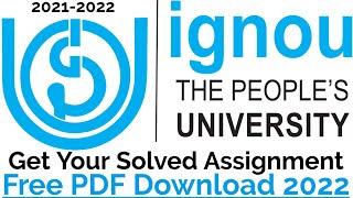 IGNOU Solved Assignment 2021-22 PDF | How To Download IGNOU Solved Assignment | Free Handwritten PDF