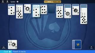 ᐶ 16 May 2019 - SPIDER SOLITAIRE - Microsoft Solitaire Collection (finish 4 stacks)