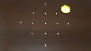 Diwali special vilakku kolam 2022||5*1dots simple rangoli design|| lighting rangoli|| diwali design