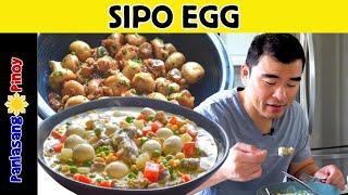 Creamy Sipo Egg Chicken Gizzard and Garlic Mushroom Filipino Food Recipes