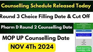  Counselling Schedule Released Today Round 3 & Pharm D Counselling 2024 Date