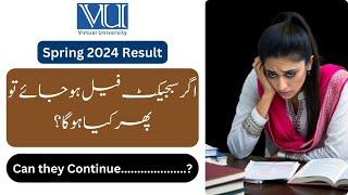 Failed Subject | What Happen Next | Kya failed student continue kr skty hain | Spring 2024 Result |