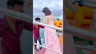 Flyboard ride is so fun#1338 Woman enjoying fly on water #amusementpark #adventure #flyboard