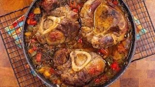 Pan-fried veal meat