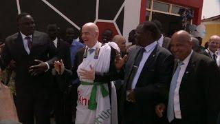 New FIFA chief visits war-torn South Sudan