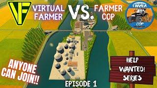 Who Can Build The Better Farm? | Virtual Farmer vs @FarmerCop | Farming Simulator 22