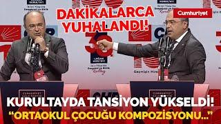 CHP kurultayında gerilim! Turan Aydoğan dakikalarca yuhalandı: Ortaokul çocuğu kompozisyonu...