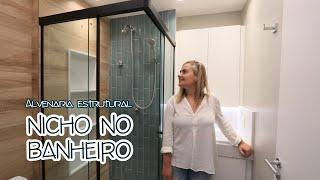 NICHO NO BANHEIRO - ALVENARIA ESTRUTURAL | Bia Muniz Interiores