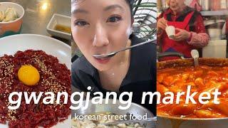 gwangjang market street food ~ bungeoppang, seafood pancake, tteokbokki, donuts & knife-cut noodles