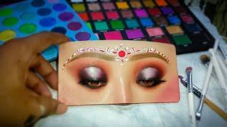 hallo eye makeup with Bengali bindi #aashishmakeupartist #makeup