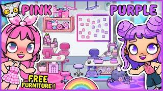 Decorate the NEW Rainbow Office in AVATAR WORLD for FREE  (Pink and Purple) PART 1 