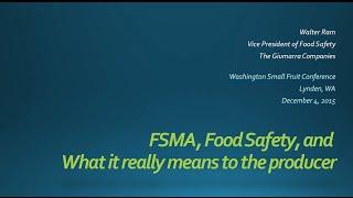 Company Experiences with Food Safety, Walter Ram Guimarra Companies